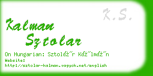 kalman sztolar business card